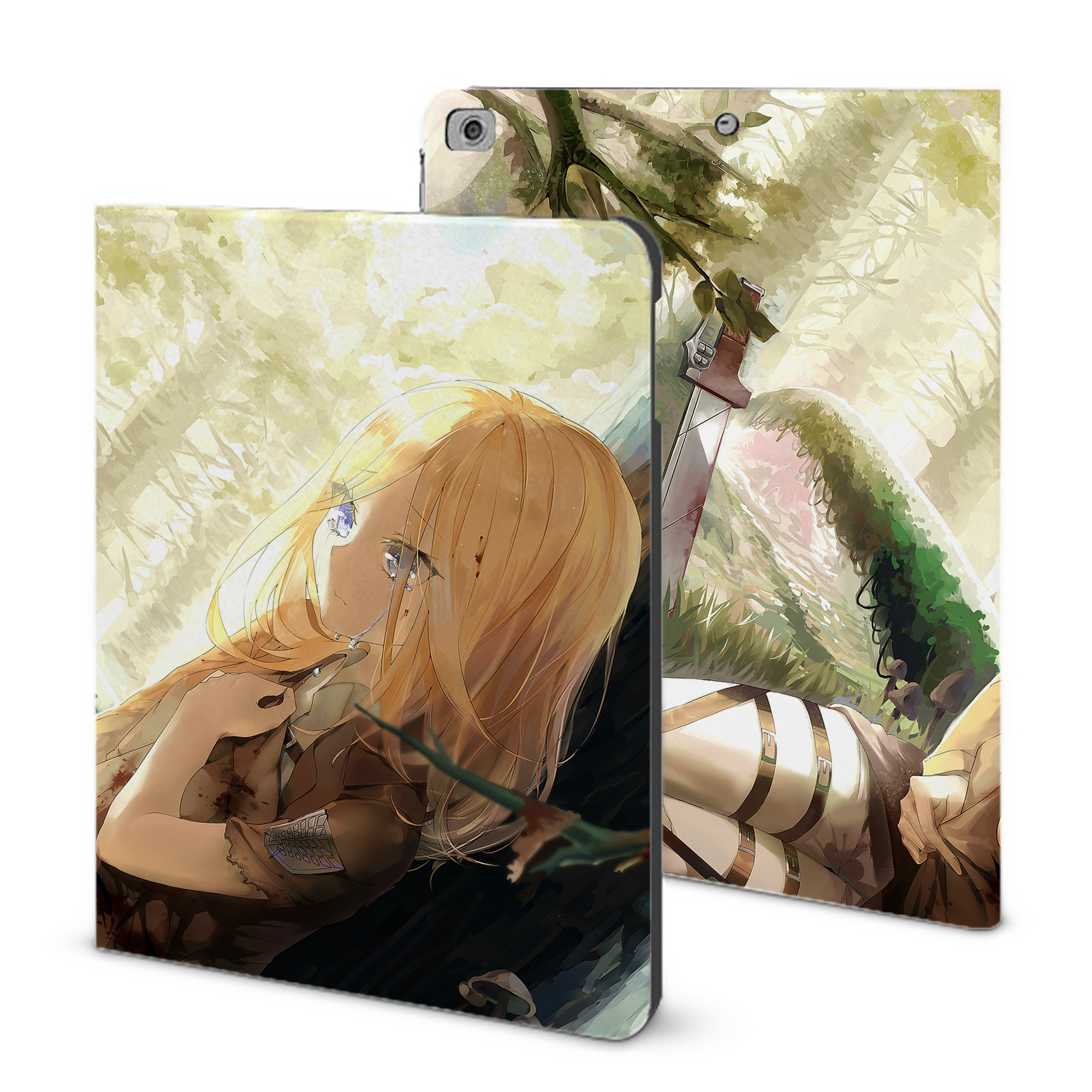 （画像用） 進撃の巨人 Attack on Titan IPad ケース ブック型 PUレザー TPU 耐衝撃 軽量 薄型 ペン収納なし 全面保護 IPad 各モデル対応
